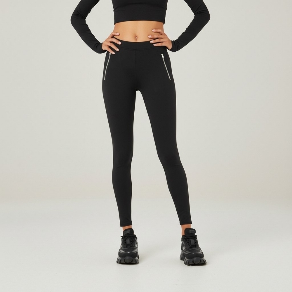 Alo Yoga Thrill Seeker High Waisted Leggings Zip Faux Pockets